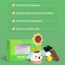 RoseFlower Crochet Kit for Beginners, 4 Pack Potted Plants Crochets Starter Kits with Step-by-Step Video Tutorials, DIY Craft Knitting Crochet Animals Set for Kids Adult by TinyTreasures Baby Boutique