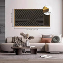 IARTTOP Large Black Framed Wood Wall Art for Living Room Abstract Modern Wooden Wall Decor Neutral Geometric Wall Sculpture Bedroom Office 20x40 Inch by CozyNest Decor