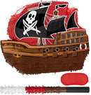 WERNNSAI Pirate Piñata - Pirate Ship Piñata with Blindfold and Bat for Boys Kids Caribbean Pirate Piñata Birthday Party Favors Decorations Family Games Pirate Party Supplies 16.4” x 12.4” by TinyTreasures Baby Boutique