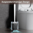 Sellemer Toilet Brush and Holder Set - Flexible Toilet Bowl Brush Head with Silicone Bristles, Compact Size for Storage and Organization, Ventilation Slots Base (1 Pack, White) by CozyNest Decor