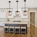 SGLfarmty Farmhouse Bar Pendant Lighting for Kitchen, Single Pendant Island Light with Wooden Finish，Modern Industrial Metal Pendant Light Fixtures，Rustic Ceiling Lantern Hanging Light,1 Pack by CozyNest Decor