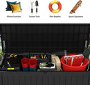 Mars Villa 180 Gallon Outdoor Storage Box Waterproof, Extra Large Resin Deck Box, Outside Storage Bin for Patio Furniture Cushions, Pool Supplies, Sports Gear, UV Resistant and Weatherproof, Black by CozyNest Decor