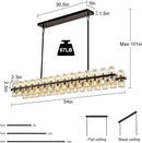 Crystal Black Rectangular Chandelier Light Fixture,54 in Dining Room Chandeliers Over Table,Modern Chandeliers For Living Room,Arcachon Chandelier,Kitchen Island Chandeliers Includes 60xG4 Bulbs by CozyNest Decor