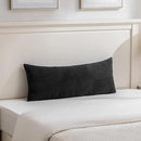 Fancy Homi Set of 2 Black Boho Long Lumbar Body Decorative Throw Pillow Cover 14x36 Inch for Bed Couch Bedroom Bench, Soft Patchwork Corduroy Textured Pillow Case, Rustic Farmhouse Room Décor by CozyNest Decor
