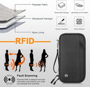 Passport Holder Family RFID Blocking Passport Wallet, RFID Travel Document Organizer for Women Waterproof Passport Wallet, Men Portable Case for Cards Credit Cards with Lanyard (Black-Medium) by TinyTreasures Baby Boutique