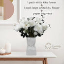 Large Faux Kiku Flower White - 10 Stems, Bulk Silk Flowers For Home Decor Indoor, Realistic Artificial Flowers, Fake White Flowers, Real Touch Flowers, Flores Artificiales Para Centro De Mesa by CozyNest Decor