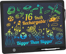 LCD Writing Tablet,16 Inch Colorful Screen Rechargeable Doodle Board Toddler Educational Toys for 3 4 5 6 Years Old Boys Girls Reusable Portable Drawing Tablet Christmas Toys Gifts for Kids (Black) by TinyTreasures Baby Boutique