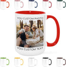 Custom Mug Upload Your Picture Personalized Coffee Mug with Photo Text Name Customized Cup Unique Ideas Gifts for Men Women Mom Dad Girlfriend Boyfriend Friend Family (Red, 15oz) by TinyTreasures Baby Boutique