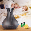 Aroma Essential Oil Diffuser, 400ml Ultrasonic Cool Mist Humidifier with Waterless Auto Shut-Off and Cleaning Kit for Home, Yoga, Office, Spa, Bedroom, Baby Room - Wood Grain by TinyTreasures Baby Boutique