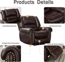 CANMOV Leather Recliner Chair, Classic and Traditional Manual Recliner Chair with Comfortable Arms and Back Single Sofa for Living Room, Brown by CozyNest Decor