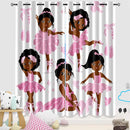 Cute Black Girl Curtain Panels for Girl Room Black Girl Curtains Grommets Top Drapes for Kids Nursery Bedroom Lovely Girls Themed Thermal Insulated Curtains, Black Girl Curtains, 82" x 84" by TinyTreasures Baby Boutique