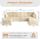 HOOOWOOO Modular Sectional Sofa,6 Pieces Sectional Couches for Living Room,131X66 L Shaped Cloud Couch with Ottoman Chaise Set(Beige Velvet Corduroy) by CozyNest Decor