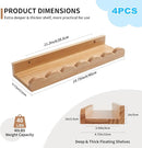 Scalloped Baby Book Shelf,Floating Shelves for Wall Set of 4 Natural Solid Pine Wood Nursery Bookshelves with Wave Lip for Bedroom Kids, Toddler Room, Baby Room, Nursery Decor(Natural,40cm) by TinyTreasures Baby Boutique