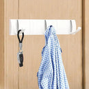 Folding Coat Hooks, Wall Mounted Coat Rack with 5 Retractable Hooks, Heavy Duty Towel Rack for Bathroom Wall Hook for Hanging Clothes Bathrobe, Stainless Steel Coat Hanger for Entryway(White) by CozyNest Decor