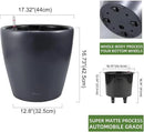 Dexceder 18x17 Self Watering Planter with Wheels Indoor Outdoor, Inner Pot Design, Thickened Large Floor Standing Flower Plant Pot with Water Level Indicator (Slate Gray Matte) by GreenHaven Gardens