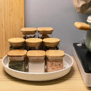 Glass Food Storage Jars Square 10oz, 12 Pack Glass Jars With Bamboo Lids, Kitchen Storage Containers For Spice, Candy, Cookie, Storage For Pantry Organizers by CozyNest Decor