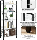 NUMENN Bookshelf, 5 Tier Bookshelves, Home Office Bookcase Shelf Storage Organizer, Free Standing Storage Shelving Unit for Bedroom, Living Room and Home Office, White Marble by CozyNest Decor