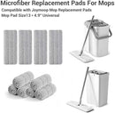 10Pcs Joymoop Mop Replacement Pads, 13 * 4.9'' Universal Mop Pads Mop Head Refills Washable Wet Mop, Compatible with Most 11-13” Size Mops， by CozyNest Decor