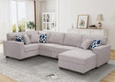 L Lengend Vansen Modular Sectional Sofa U Shaped Couch with Ottoman Modern Reversible Corner Sectional Couch for Living Room (Light Grey, U Shaped Sofa-1) by CozyNest Decor