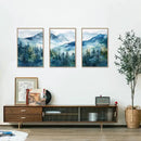 Celestdeco Blue Ridge Mountains Forest Framed Canvas Wall Art Set, Natural Landscape Wall Decor, Green Pine Trees Wall Painting, Woodland Artworks for Living Room, Bedroom, Dining Room - 16"x24"x3 by CozyNest Decor