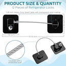 12 Pack Refrigerator Lock with 12 Keys Fridge Locks Combination Adhesive Child Safety Cabinet Freezer Door Lock Adult File Drawer Kitchen Appliance Furniture Closet(Black) by TinyTreasures Baby Boutique