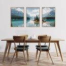 HLNIUC Large Mountain Lake Framed Canvas Wall Art Set,Beautiful Nature Landscape Wall Decor,Lake Forest and Mountain Scenery Art Print,Modern Scenic Wall Painting for Living Room,Bedroom - 16”x24”x3 by CozyNest Decor