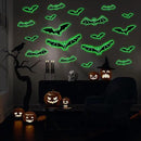 3 Sheets Glow in The Dark Halloween Skeleton Bat Decals Luminous Halloween Skeleton Bat Stickers Removable Bat Wall Decor Glowing Window Clings for Scary Halloween Theme Party Decorations by CozyNest Decor