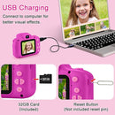 GKTZ Toys for Girls Age 3-8, Kids Camera Digital Video Toddler Camera Children Camcorder Birthday Gifts for 3 4 5 6 7 8 Year Old Girls with 32GB SD Card by TinyTreasures Baby Boutique