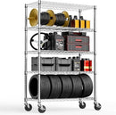 5-Shelf Storage Shelves,Wire Shelving Heavy Duty Metal Storage Shelving Unit Adjustable Garage Shelving Rack Pantry Kitchen (Chrome, 5 Tier,17.7" D x 47.2" W x 76.7" H) by CozyNest Decor