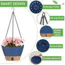 ZMTECH 8 Inch Hanging Planters for Indoor Plants, Hanging Baskets for Plants Outdoor with Visible Water Level, Hanging Flower Pots with Drainage Holes & Removable Tray(2 Pack, Blue) by CozyNest Decor