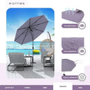 Midtown Umbrellas 10-Year-No-Fade - 9 Ft - UV Proof Purple Texture Polyester Fabric - Umbrella Outdoor Patio, Auto-Tilt Aluminum Frame Patio Umbrella for Garden, Pool & Deck - Black Pole by GreenHaven Gardens