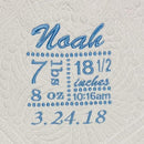 Personalized Baby Blanket Baby Quilt Monogrammed Blankets for Boys and Girls Embroidered Baby Gifts Birthdate by TinyTreasures Baby Boutique