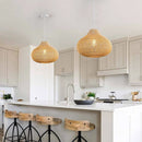 Rattan Pendant Lights, Large Wicker Chandelier Hand-Woven Boho Pendant Light Rattan Basket Hanging Light for Dining Room Kitchen Island Living Room by GreenHaven Gardens