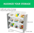 Humble Crew 9-Bin Toy Organizer – Inspire Grey with White Plastic Bins, 3-Tier Storage Solution for Kids' Playrooms and Nurseries by CozyNest Decor
