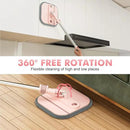 Upgraded Spin Mop and Bucket Set Self-Standing Mop Bucket Separate Dirty and Clean Water System Self Wringing 360° Rotating 90° Foldabl Mops and Buckets for Floor Cleaning (Pink, 2Pads) by CozyNest Decor
