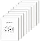 HAUS AND HUES 8.5x11 White Metal Picture Frames - Features Premium Aluminum, Vertical & Horizontal Hang, Shatterproof Plexiglass - Perfect for Home, Room, Office (8.5x11 in, White, Set of 9) by CozyNest Decor