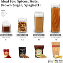 Felli Flip Tite Storage Container with Lid 4" Airtight Ring Seal Top, Stackable Acrylic Canister Jar Set for Kitchen Pantry Organizer, Food Spice Pasta Cereal Snack, Gifts for Women (5pk, Variety) by TinyTreasures Baby Boutique
