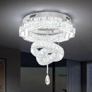 Flashing God 20" Crystal Chandelier Crystal LED Flush Mount Chandeliers for Living Room Bedrooms Dining Room Modern Chrome Chandelier Lighting Dimmable 2700k 4500k 6000k by CozyNest Decor