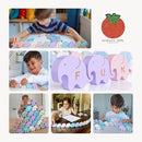 Montessori Natural Wooden Alphabet Elephants - 26-Piece Snap-Together ABC Learning Toy with Upper & Lowercase Letters - Educational Fine Motor Skills & Vocabulary Building for Toddlers & Kids Ages 3+ by TinyTreasures Baby Boutique