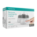 Nanobebe Flexy Silicone Baby Bottle, Anti-Colic, Natural Feel, Non-Collapsing Nipple, Non-Tip Stable Base, Easy to Clean, 3-Pack, Gray, 9oz by TinyTreasures Baby Boutique