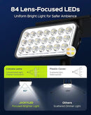 JACKYLED 84-LED Solar Spotlights 5 Lighting Modes 360° Adjustable IP65 Waterproof Super Bright Overnight Solar Spot Lights for Outside with Extendable Spike for Yard, Garden, Lawn, Pathway, 4 Pack