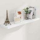 48 Inch Floating Shelves White, Rustic Wood Floating Shelf Wall Mounted, 9 Inch Deep Floating Shelf for Kitchen, Bedroom, 48 x 9 Wall Shelves for Home Storage, Set of 1 by CozyNest Decor