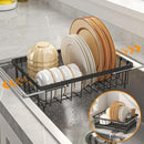 LEMIKKLE Roll Up Dish Drying Rack, Over The Sink Dish Drainer Rack, Foldable Sink Drying Rack, Anti-Slip Silicone Wrapped Dish Drainer for Kitchen Counter by CozyNest Decor