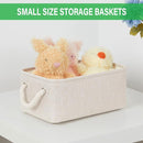 Bidtakay Small Storage Bins for Shelves 3 Pack Fabric Storage Baskets for Organizing 12x8x5 Inch Closet Storage Bins Linen Collapsible Organizer for Closet-Light Biege by TinyTreasures Baby Boutique