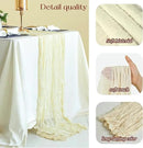 Sioloc 10 Pack Beige Cheesecloth Table Runner Fall Autumn Decor for Home 10ft Table Cloth for Tea Wedding Birthday Party Baby Bridal Shower Halloween Thanksgiving by CozyNest Decor