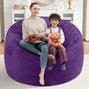 3FT Bean Bag Chair, Comfy Bean Bag Chairs with Memory Foam Filled, Fluffy Beanbag Sofa with Dutch Velvet Cover, Round BeanBag Chairs for Living Room, Playroom - Purple by TinyTreasures Baby Boutique