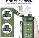 Enerbone Water Bottle, Leakproof BPA & Toxic Free, Motivational Water Bottle with Times to Drink and Straw, Fitness Sports Water Bottle with Strap for Office, Gym, Outdoor Sports by CozyNest Decor