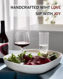 JBHO Set of 4-21 Ounce Hand Blown Italian Style Crystal Burgundy Wine Glasses - Lead-Free Premium Crystal Clear Glass - Gift-Box for any Occasion by CozyNest Decor