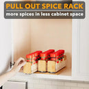 SpaceAid Bamboo Pull Out Spice Rack Organizer for Cabinet, Heavy Duty Slide Out Seasoning Kitchen Pantry Sliding Vertical Organization, 7.6" Wide, 3 Drawers(2" Wide), 1-Tier, Natural by CozyNest Decor