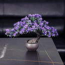 Fake Plants Plastic Artificial Bonsai Tree, Purple Room Decor Bonsai Tree for Home Bedroom Farmhouse Office Desk Decor, Tall 9.5" by GreenHaven Gardens